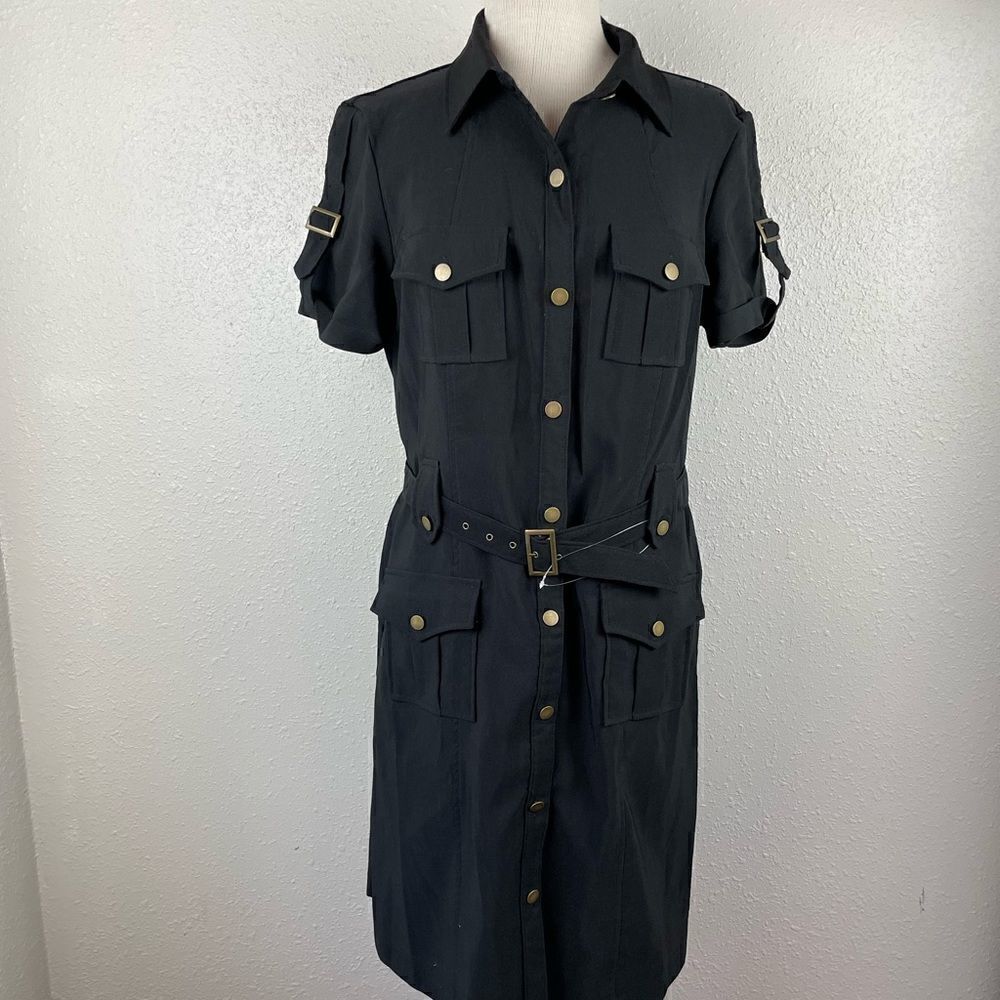 NWOT Connected Apparel Button Down Belted Dress Size 12